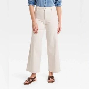Women's High Rise Wide‎ Leg Jeans Universal Thread Sailor Beige 16 NWT